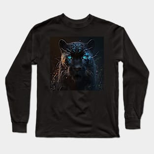 Black Panther Abstract Art Long Sleeve T-Shirt